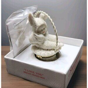 Dept 56 Snowbunnies "I Love You" Hinged Trinket Box 26305 w/tag & Orig Box 1998